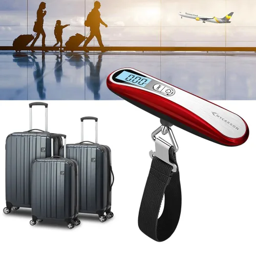Vista 9 de MYCARBON Báscula de equipaje digital colgante para equipaje, báscula de peso portátil de viaje, báscula de pesaje de maleta con pantalla LCD
