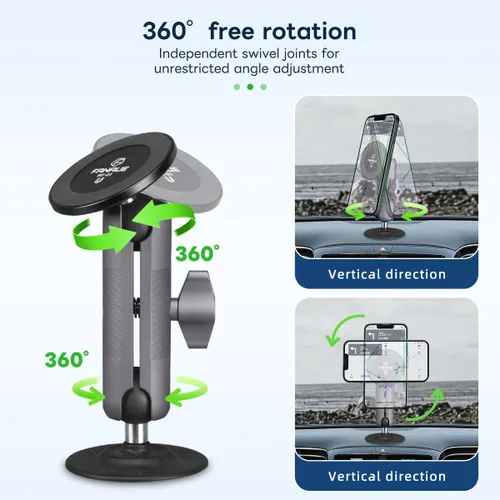 Vista 9 de FANAUE SC-03T9 - Soporte de coche compatible con cabezal de bola de tamaño B, soporte magnético para salpicadero, parabrisas y otros accesorios