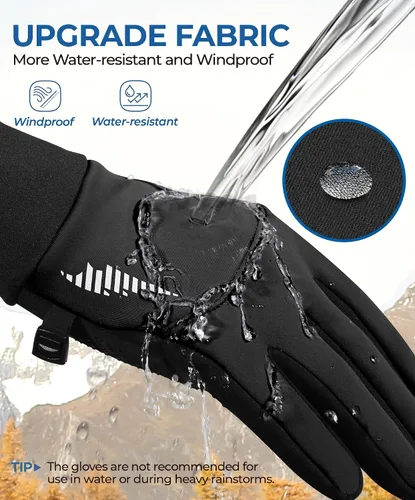 Vista 2 de rivmount Guantes de invierno resistentes al agua para pantalla táctil, para mujeres y hombres, guantes térmicos cálidos para clima frío, correr