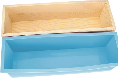 Vista 6 de ZOENHOU Paquete de 2 moldes de jabón azules de 42 onzas con 2 tapas, kit de moldes de silicona rectangulares flexibles para hacer jabón con caja