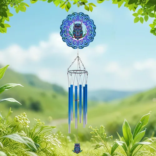 Vista 12 de Campanillas de viento con rotador de libélula, regalos para hombres, mujeres, jubilación, maestros, padres - decoración colgante para exteriores