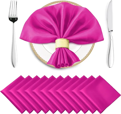 Vista 8 de Horbaunal Paquete de 30 servilletas de satén negro de 20 x 20 pulgadas, servilletas cuadradas suaves de tela sedosa, decoración de mesa para bodas