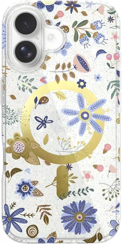 Vista 94 de LONLI Hue - para iPhone 15 Pro Max [Compatible con Magsafe] - Funda de teléfono floral dorada - [Amortiguador de 360°] - Funda de teléfono linda