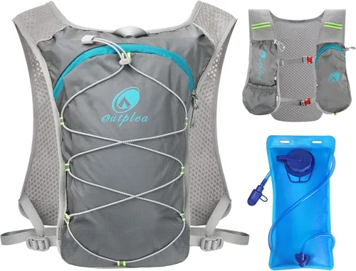 Vista 9 de Mochila de hidratación ligera con bolsa de agua de 2 L para hombres y mujeres, pequeñas mochilas de agua para correr, chaleco para senderismo