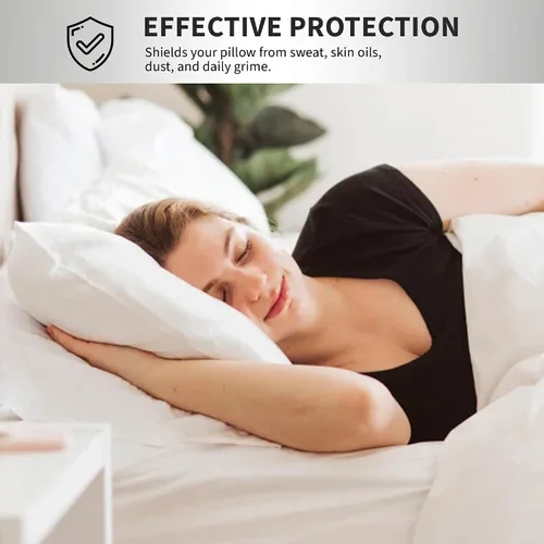 Vista 3 de Sunflower Protector de almohada 100% algodón con cremallera, paquete de 4 unidades, tamaño Queen de 20 x 30 pulgadas, funda de almohada