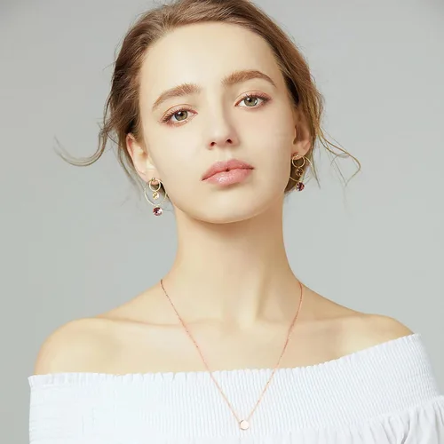 Vista 2 de Delicados collares de oro para mujer, a la moda, oro macizo de 14 quilates sobre plata de ley 925, collar con dije de corazón de mosca y culo