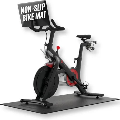 Vista 7 de Powr Labs Alfombrilla de bicicleta compatible con Peloton, cinta de correr, equipo de ejercicio, elíptica, almohadilla para caminar, entrenadores