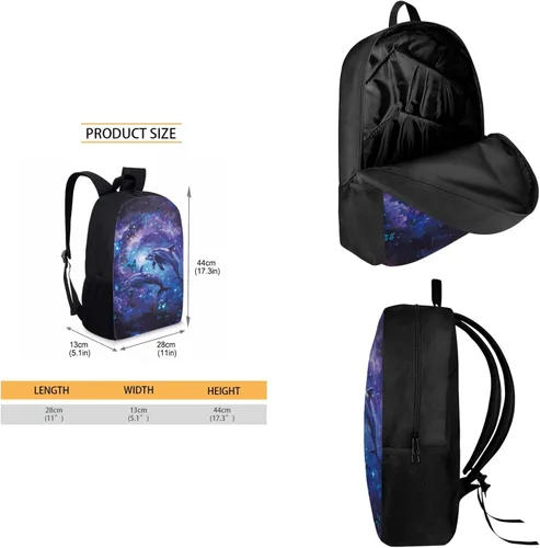 Vista 125 de HUGS IDEA Juego de 3 bolsas escolares con aislamiento térmico para el almuerzo, estuche para lápices