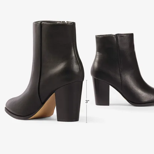Vista 4 de DREAM PAIRS Botines de tacón grueso de bloque para mujer