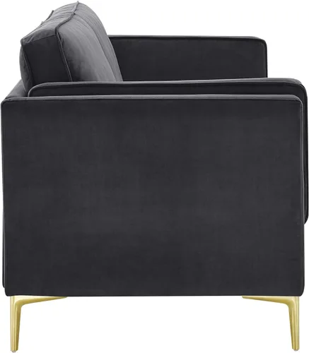 Vista 6 de Modway EEI-4453-CHA Kaiya - Sofá de terciopelo de alto rendimiento, color carbón