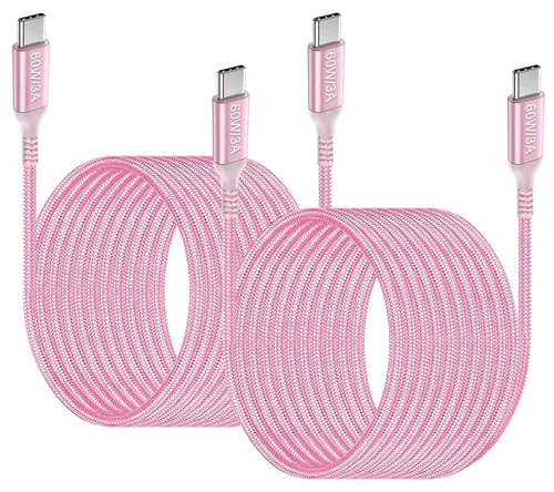 Vista 17 de Cable USB-C a USB-C de 6 pies [2 unidades], Awnuwuy 60W tipo C a tipo C cable de carga rápida para iPhone 15/15 Plus, iPad Pro 3rd, iPad Air 4th