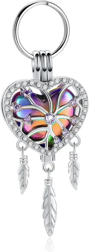 Vista 9 de shajwo Joyería de cremación atrapasueños urna llavero para cenizas para mujeres y hombres Memorial Angel Wing Human Pet Ashes Pendant