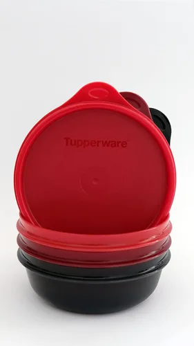 Vista 4 de Tupperware Recipiente hermético a prueba de fugas (juego de 3, 10.1 fl oz) Cereza, Rubí, Negro, 11155467