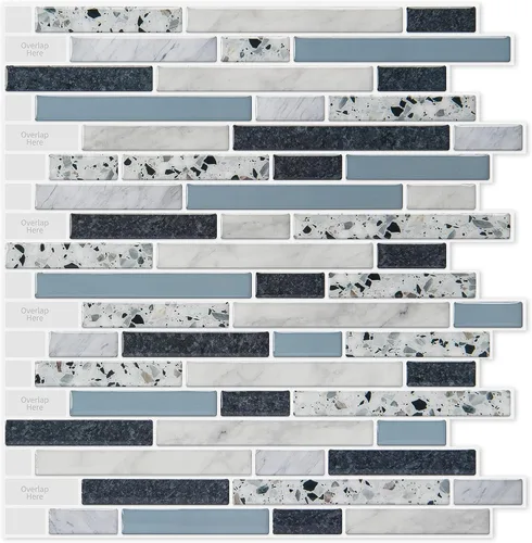 Vista 12 de LONGKING Protector contra salpicaduras de mármol despegable y adhesivo de 10 hojas para cocina, protector contra salpicaduras de azulejos