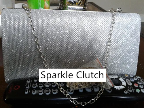 Vista 7 de Bolso de noche de plata con sobre vintage para mujer, para cóctel, boda, fiesta, plateado