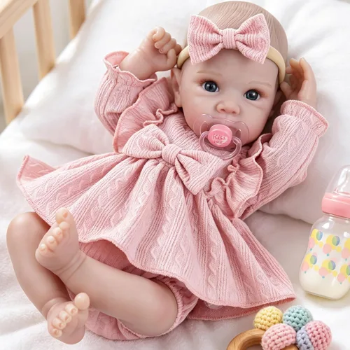 Vista 18 de Milidool Muñecas de bebé recién nacidas realistas de 20 pulgadas con cuerpo posable, muñecas de bebé de la vida real con accesorios para niñas