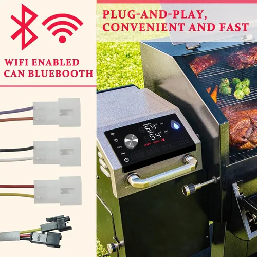 Vista 6 de Repuesto 80042 WiFi PID digital PID piezas para PB2180LK, compatible con Pit Boss Lockhart Platinum Pellet/Smoker Combo Grill, viene con función