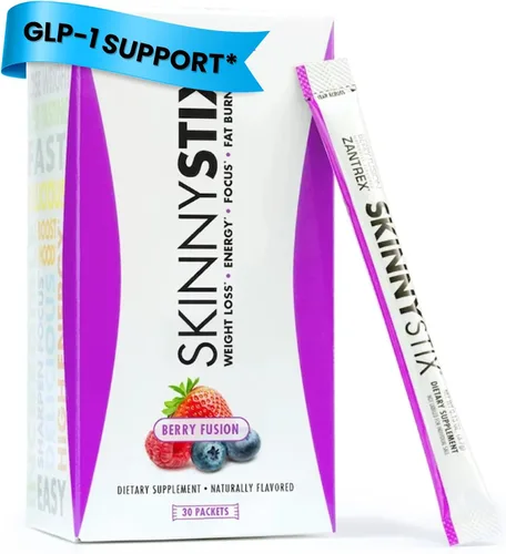 Vista 10 de SkinnyStix Berry Fusion GLP-1 Polvo de Apoyo para Bebida Energética, Apoyo Metabólico, Control del Apetito, Impulso de Energía Natural 15 Paquetes