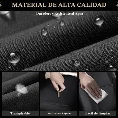 Vista 8 de Coverado Chevy Silverado - Juego completo de fundas de asiento de lona impermeables, apto para Silverado GMC Sierra 2007-2013 y 2019-2025 1500 Negro