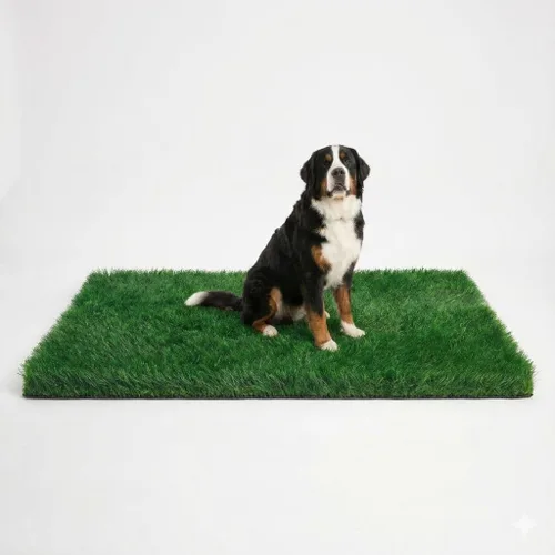 Vista 9 de MAYSHINE Césped artificial para perros, césped artificial para interiores y exteriores, tapete para perros con cuchillas suaves, césped artificial