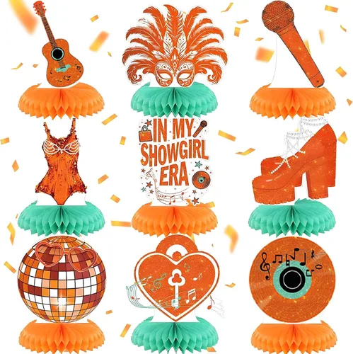 Vista 13 de Decoraciones para fiesta de cumpleaños de niña en My Showgirl Era, telón de fondo para fiesta de cumpleaños de Showgirl, decoración de fiesta