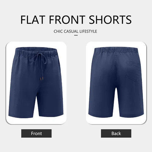 Vista 3 de Janmid Pantalones cortos de playa de verano con cordón de ajuste clásico para hombre