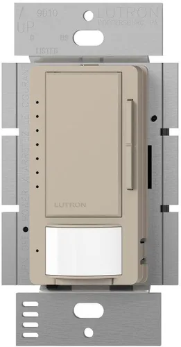 Vista 13 de Lutron Maestro Interruptor regulador con sensor de movimiento para baño, garaje, lavandería y armario, sensor de ocupación y ausencia