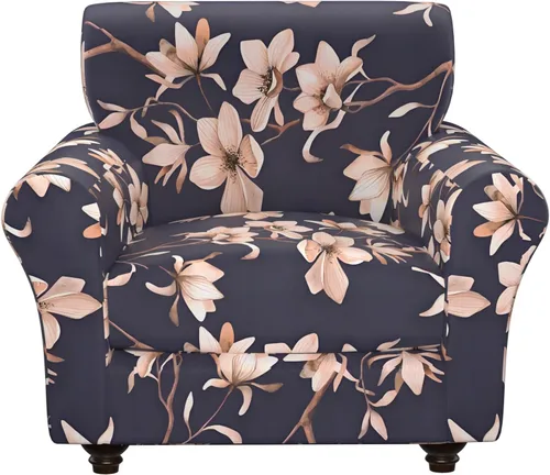 Vista 36 de Fundas elásticas para silla, fundas elásticas para sillón de 2 piezas, fundas de sofá lavables con diseño floral para sillón, protector de muebles