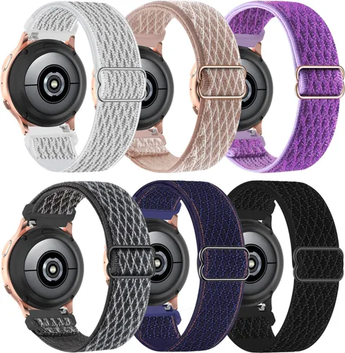 Vista 10 de Sunnyson, 6 bandas elásticas de nylon compatibles con Samsung Galaxy Watch 7/6/5/4 de 40 mm y 44 mm, correa de bucle elástico suave de 20 mm