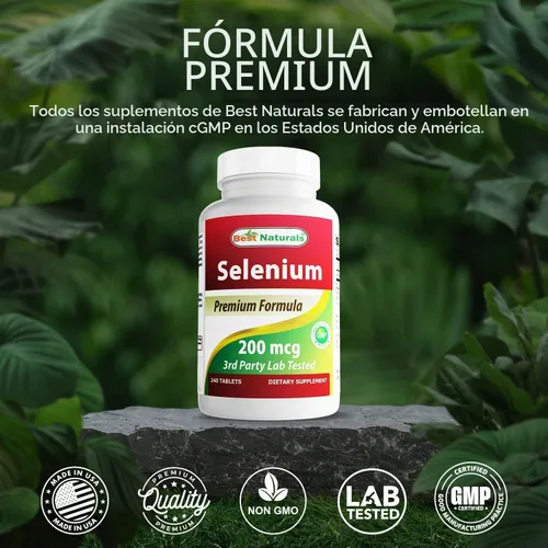 Vista 5 de Best Naturals Suplemento de selenio de 200 mcg, 240