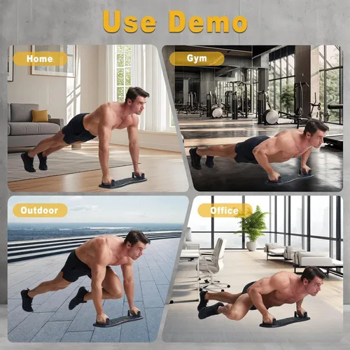 Vista 8 de HOTWAVE Push Up Board, Portable Pushup Board for Men, Foldable Push-up Board, Multifunctional Push Up Board-20 in 1 at Home Gym, Pushup Handles for