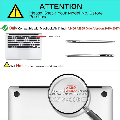 Vista 2 de MOSISO Funda compatible con MacBook Air de 13 pulgadas (A1369 y A1466, versión anterior 2010-2017), carcasa rígida de peonía de plástico, cubierta