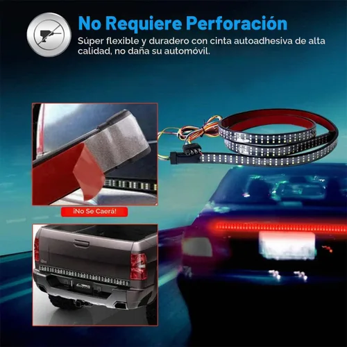 Vista 6 de Barra de luz LED de 48 pulgadas para compuerta trasera de camioneta pickup de 3 colores rojo blanco amarillo conmutable, señal de giro secuencial