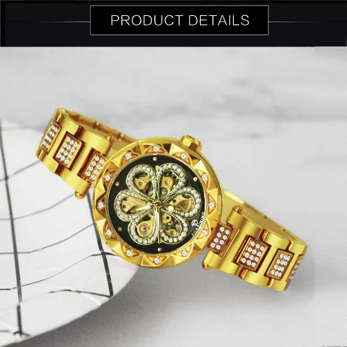 Vista 4 de Reginald Reloj mecánico para mujer, de moda, deportivo, Tourbillon, automático, impermeable, correa de acero inoxidable, Moda casual