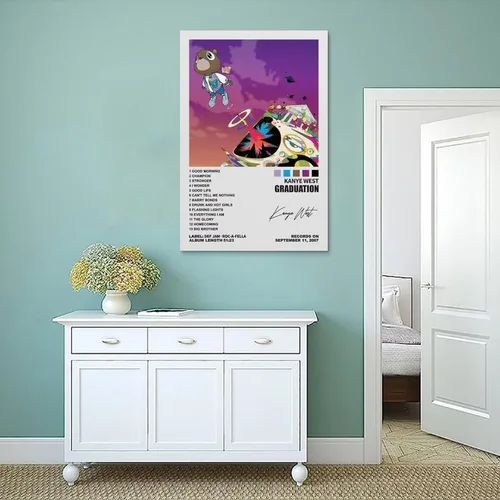 Vista 4 de TAICI Kanye West - Póster de graduación para habitación, lienzo estético, decoración de pared, 16 x 24 pulgadas (15.7 x 23.6 in)