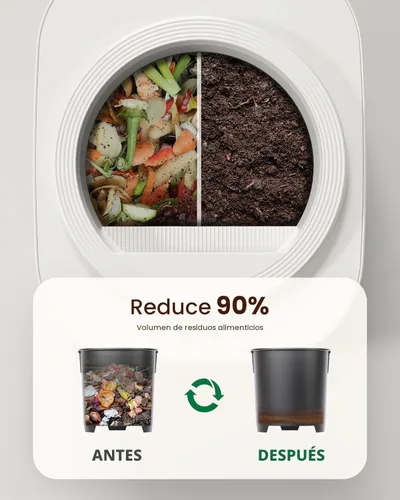 Vista 4 de Compostador eléctrico de 4 litros para cocina, contenedor de compostaje inteligente para encimera, inodoro, bajo ruido, limpieza automática