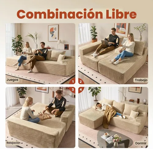 Vista 8 de ovios Sofá seccional Cloud de 96 pulgadas con chaise en forma de L, sofá modular moderno con asiento profundo, sofás tapizados para sala de estar