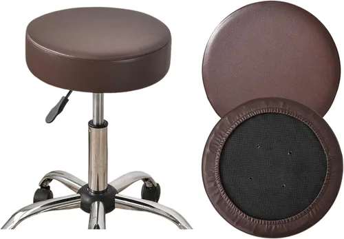Vista 31 de HAOYONG Juego de 2 fundas redondas para taburetes de bar, impermeables, de poliuretano, fundas elásticas para taburetes de bar, fundas para sillas