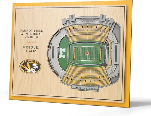 Vista 17 de YouTheFan - Póster para pared de la NCAA, vista de estadio en 3D de 5 niveles, Marrón