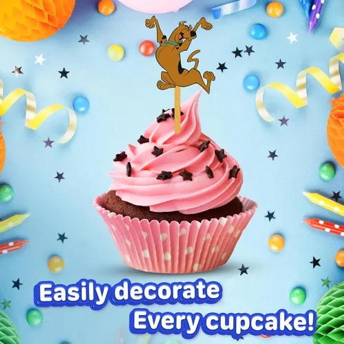 Vista 2 de 24 adornos misteriosos para cupcakes para perros – Selecciones fuertes para decoración de cumpleaños de niños