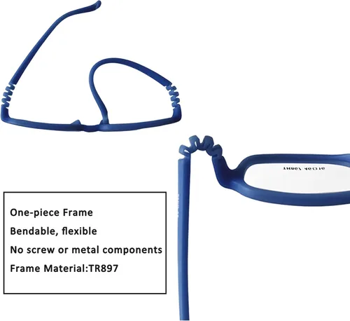 Vista 5 de Marco de lentes ópticos para niños tr90 flexible flexible flexible de una pieza para niñas y niños