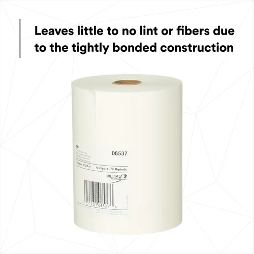 Vista 5 de 3M Papel de Enmascarar Blanco 06537, Resistente al Calor, Flexible, Sin Pelusa, 6 pulgadas x 750 pies Lint Free