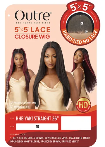 Vista 2 de Outre - Peluca con cierre de encaje 5x5 - Mezcla de cabello humano - Yaki Straight 26" (2)