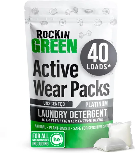 Vista 14 de Rockin' Green Detergente para Ropa, A Base de Plantas, Detergente en Polvo Totalmente Natural para Ropa, Vegano y Biodegradable Combate Olores