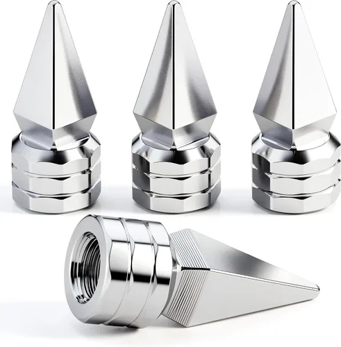 Vista 64 de 4 piezas de tapas de vástago de válvula de neumático de automóvil, tapas de válvula de aire de neumático a prueba de fugas de aleación de aluminio