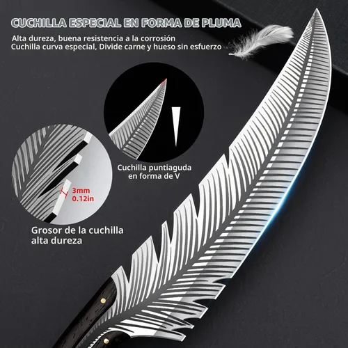 Vista 4 de Cuchillos de chef profesionales, cuchillo de deshuesado de plumas