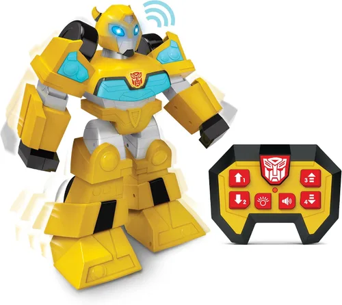Vista 2 de Jam'n Hasbro: Transformers Rescue Bots Academy: Bumblebee RC Robot - Transformador de 12 pulgadas, Luces y Sonidos, Radio Controlado, Función