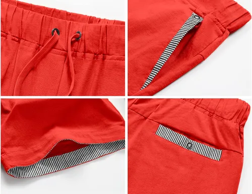 Vista 2 de Janmid Pantalones cortos casuales de lino para hombre