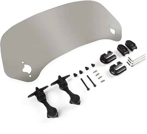 Vista 2 de Extensión de parabrisas ajustable universal para motocicleta de 14.488 in Parabrisas con clip de policarbonato PC transparente marrón