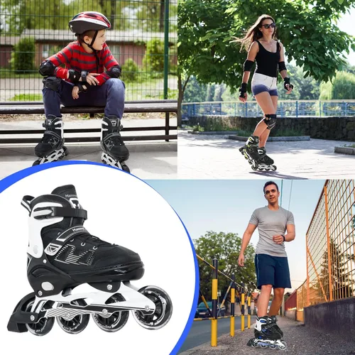 Vista 5 de MammyGol Patines en línea para adultos para hombres y mujeres, rodillos con cuchillas con rodamientos de acero al carbono, freno TPR, malla 3D